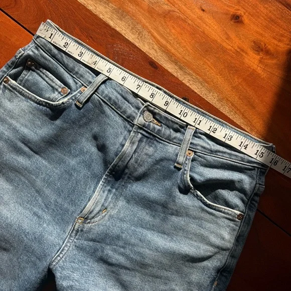 Agolde Women's Vintage high rise Straight Leg Blue Jeans - Picture 7 of 10